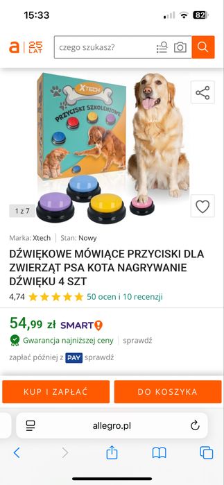 przyciski szkoleniowe dla psa, kota