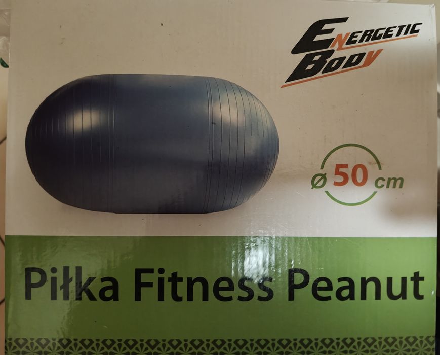 Piłka fitness, rehabilitacyjna granatowa.