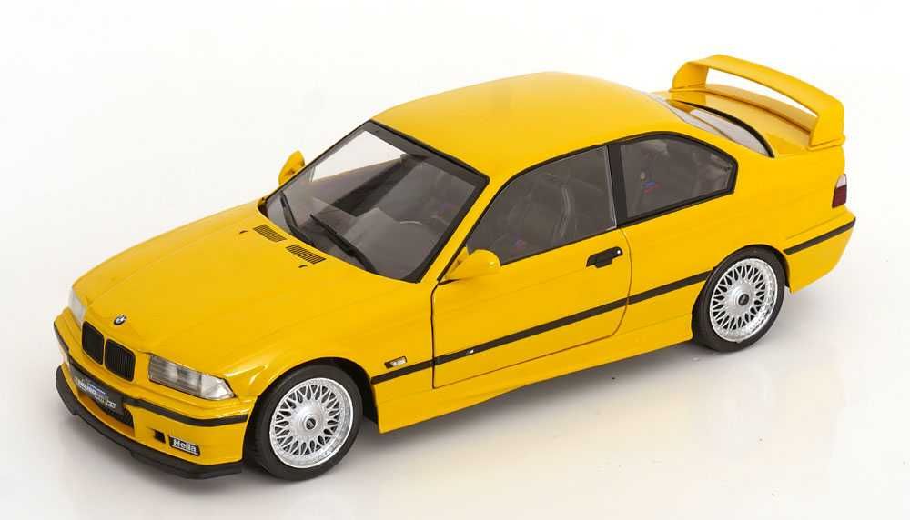 Коллекционная модель автомобиля Solido 1:18 BMW M3 (E36) Coupe 1991 yellow/bluemetallic Машинка Металл Бэха БМВ Бумер