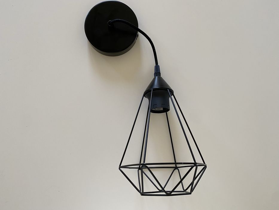 Candeeiro Suspenso Teto Metalico Preto