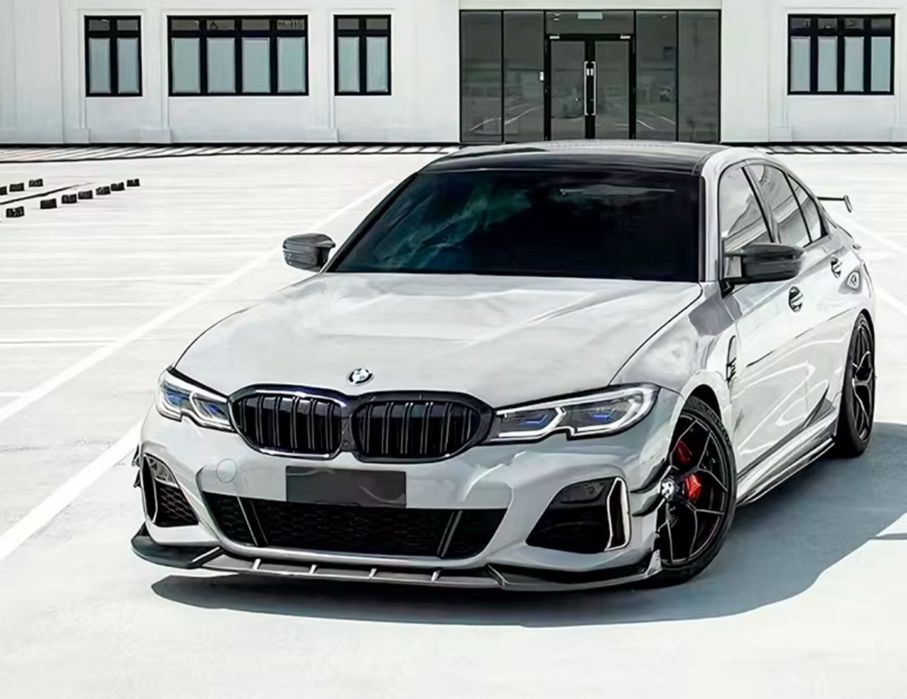 Губа BMW G20 Чорний глянець Сплітер Накладка переднього бамперу бмв г20
