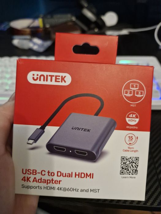 Adapter USB-C Dual HDMI 4K