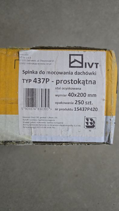 Spinki do dachówki TYP 437P  40x200mm