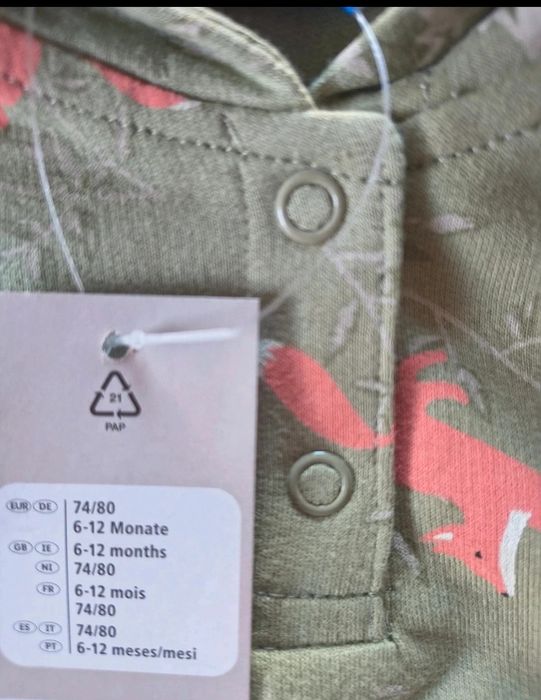 Nowa bluza lisek 74/80