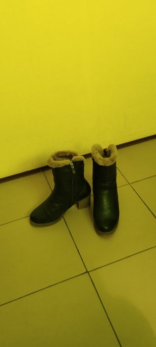 Полусапожки зимние кожаные