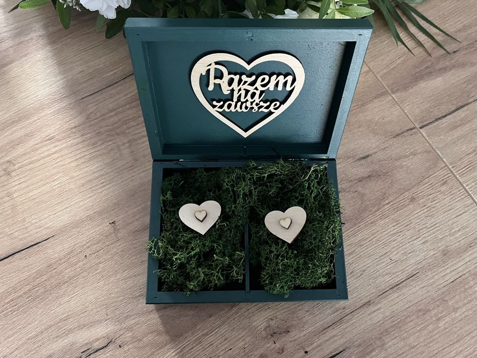 Zestaw ślubny -koszyki ratunkowe, pudełko na obrączki i koperty