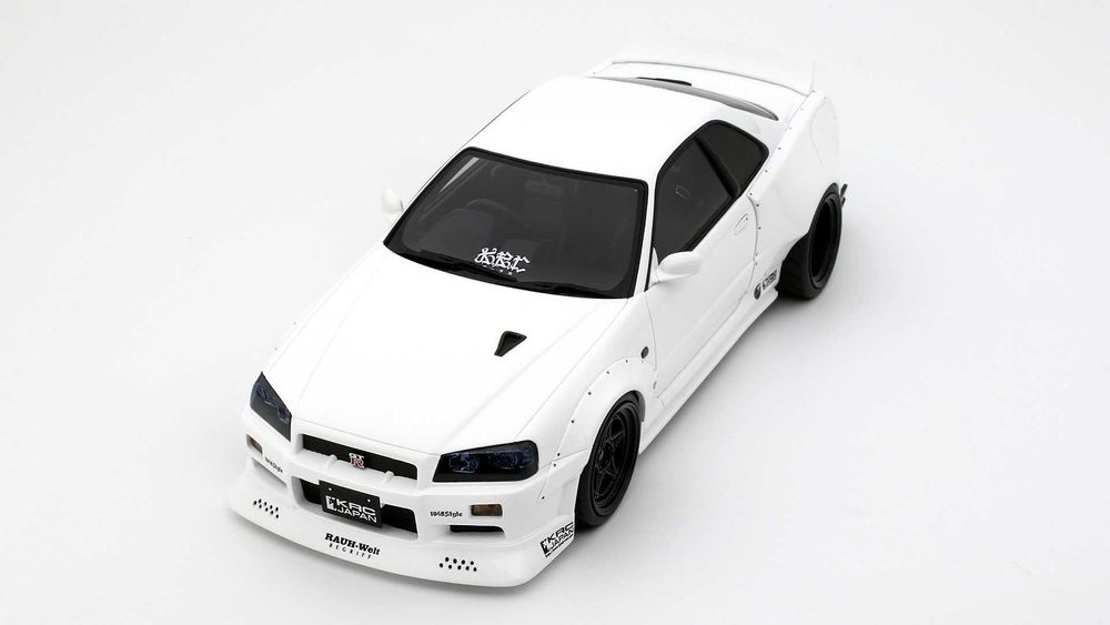 1:18 Otto Nissan Skyline GT-R (R34) KRC Body Kit 2019 pearl white