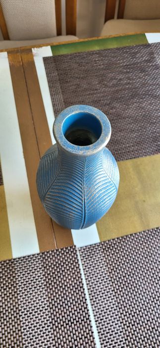 Suanti Niebieski i złoty wazon na kwiaty