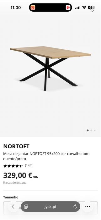 Mesa de jantar NORTOFT 95x200