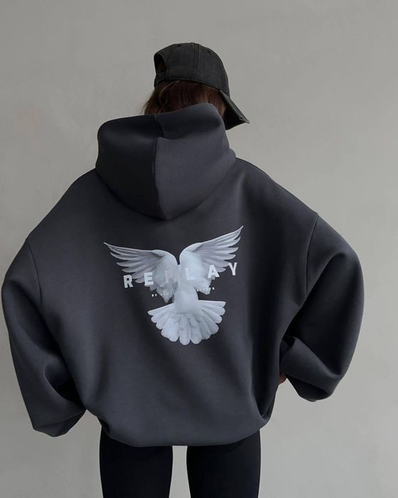 Жіноче худі на флісі з принтом