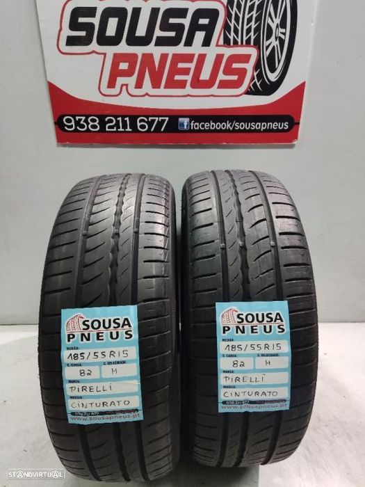2 pneus semi novos 185-55r15 dunlop - oferta dos portes 80 euros