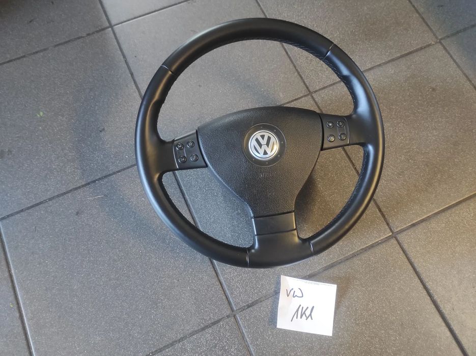 KIEROWNICA 3 RAMIENNA SKÓRA SKÓRZANA MULTIFUNKCJA VW TIGUAN PASSAT B6 SIROCCO CADDY GOLF 5 TOURAN EOS T5 T6 SHARAN WYSYŁKA !!!