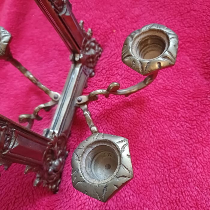 Mosiężne lusterko swiecznik