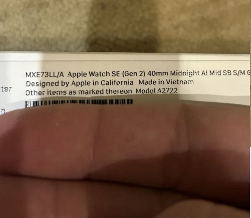 Apple Watch SE 2 40mm Midnight S/M