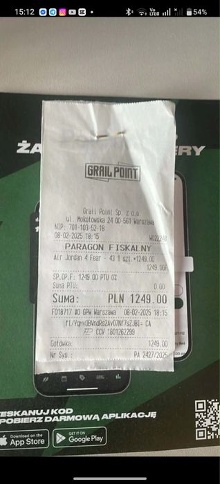 Nike Air Jordan 4 Retro fear orginalne rozmiar 43 grail point