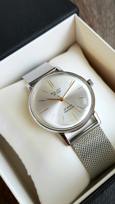 Годиник Poljot de luxe 23 jewels Полёт 23 камня механика cal 2209 ССCР
