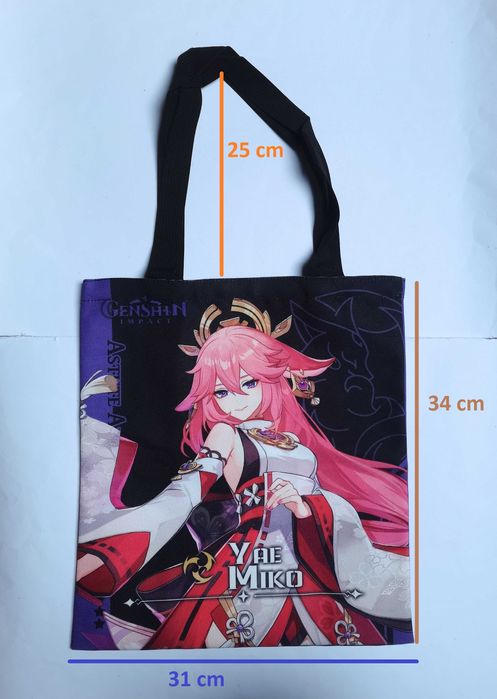 Torba na zakupy, shopperka z grafiką: Yae Miko z gry Genshin Impact