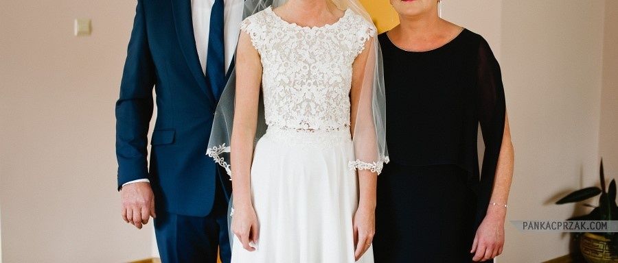 suknia ślubna dwuczęściowa + welon