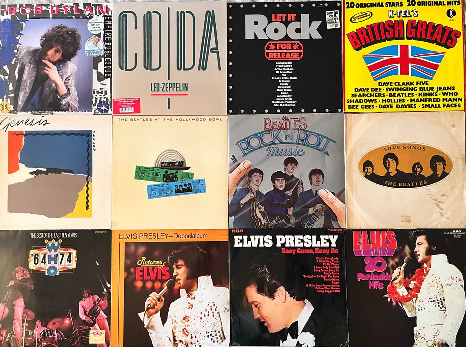 Платівки Led Zeppelin,Genesis,Elvis,The Beatles,The Rolling Stones,etc ...