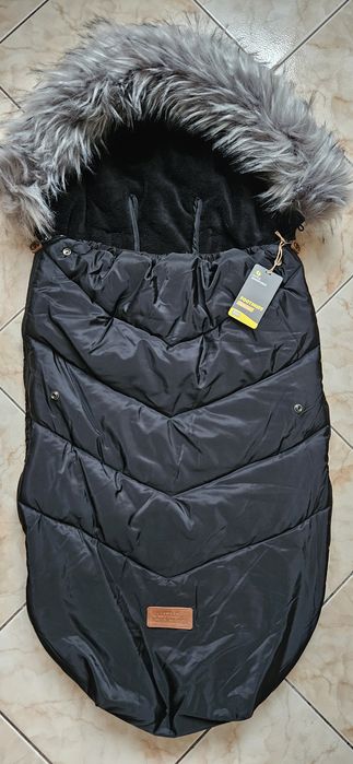 śpiworek do wózka czarny 100 cm Little Adventurer śpiwór nowy otulacz