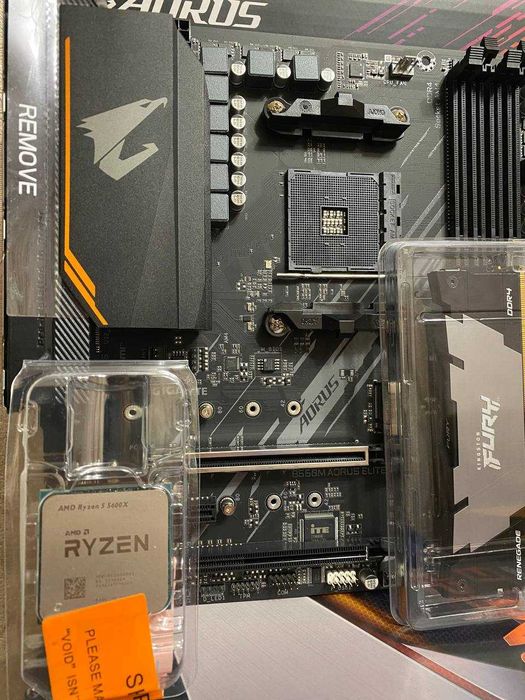 Ігровий комплект Ryzen 5 5600X / Gigabyte AORUS B550M / Fury DDR4 16gb
