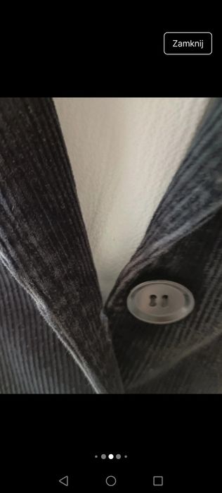 Kurtka sztruksowa wiatrówka czarna zapinana na guziki retro Basic