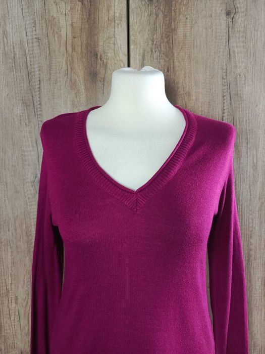 sweter cienki fuksja róż fiolet linen basic S 36