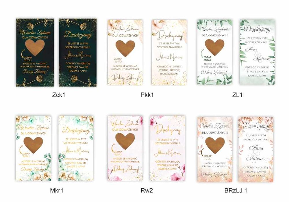 ZDRAPKI WESELNE 170 SZT. Podziękowania dla gości - Różowe Wiśnie Rw2