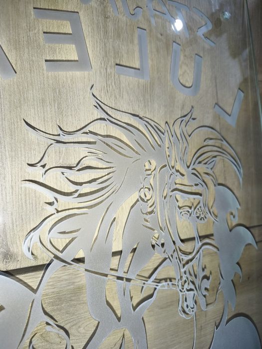 Duży Szyld Szkło szyba Grawer Stajnia