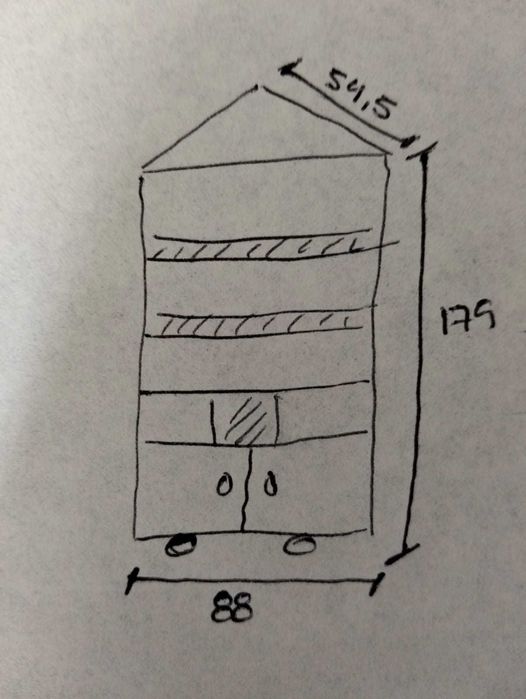 Móvel de canto vintage restaurado