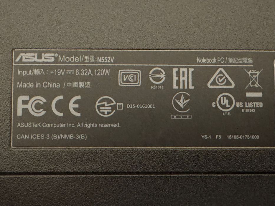 Computador portátil Asus N552V