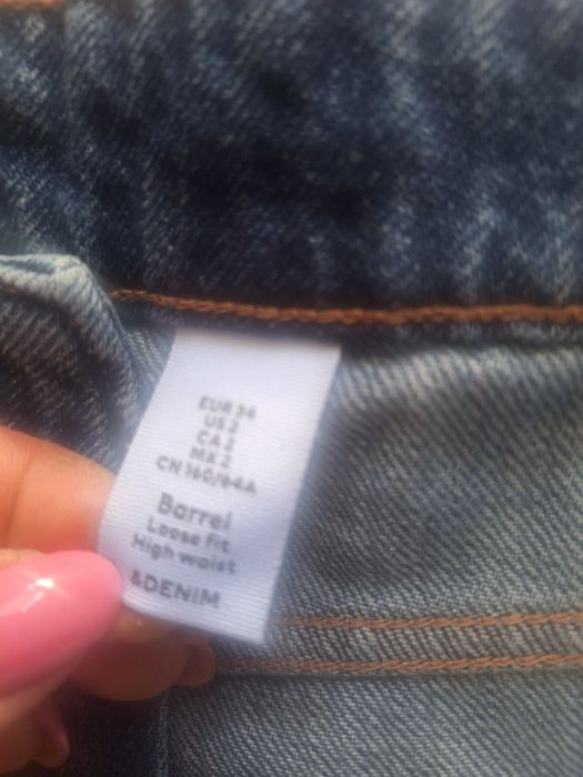 Jeansy barrel leg H&M  34