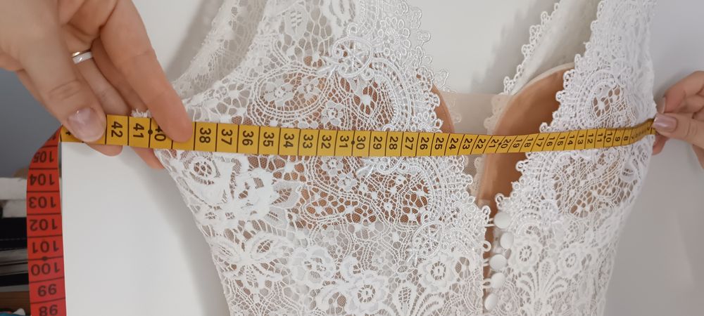 Suknia ślubna 36-40 Biały odcień Śmietanka