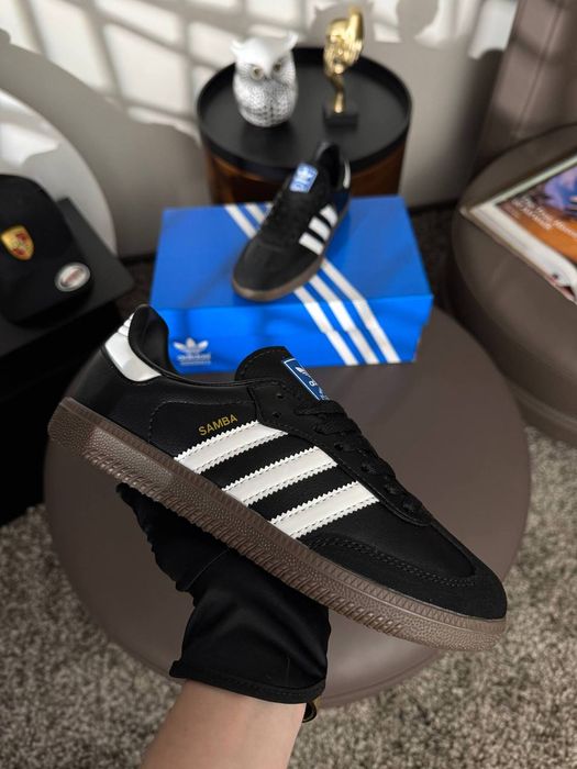 Кросівки Кроссовки Adidas Samba OG Black White Чорний Чёрный Кросовки демісезон