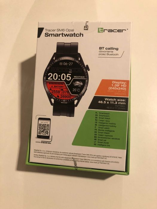 Zegarek, smartwatch, tracer SM6 opal