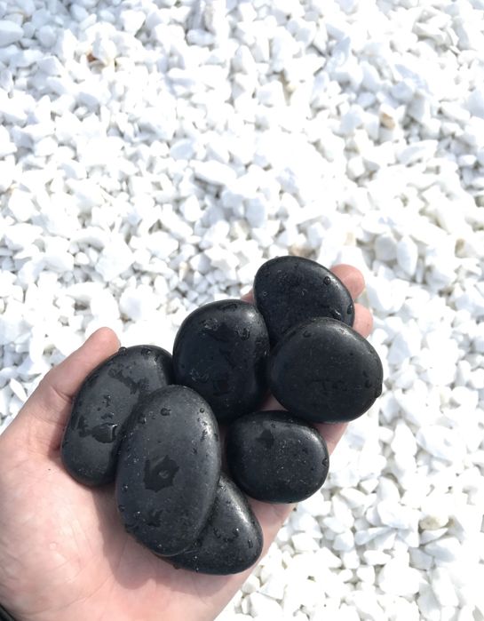 OTOCZAK POLEROWANY Czarny Kamień Poler Otoczak Kamień Ozdobny akwarium