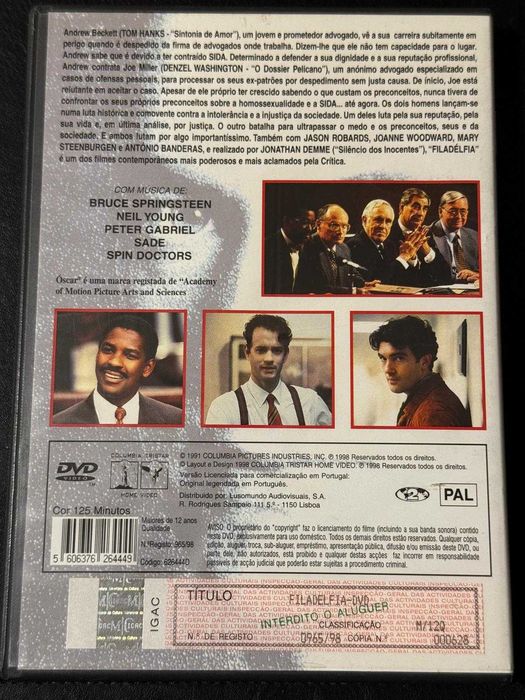 DVD do filme Filadélfia
