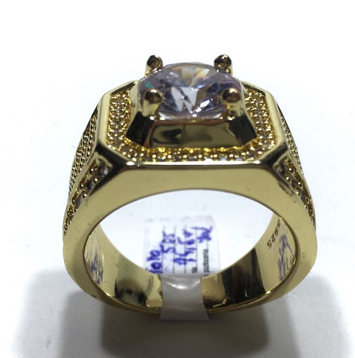 Złoty męski sygnet z Moissanitem wybita próba 585 pozłacany ogniowo14K