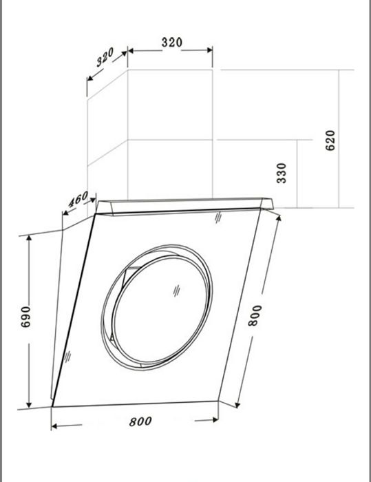 Витяжка потужна 80*80 interline VIP BL A 80 вытяжка кухонная мощная