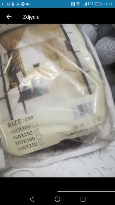 Firany typu makaron brązowe