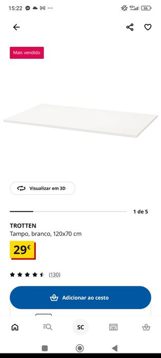 Tampo mesa Trotten IKEA