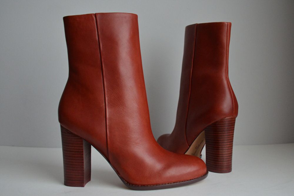UWODZICIELSKIE botki Sam Edelman naturalna skóra rude 39