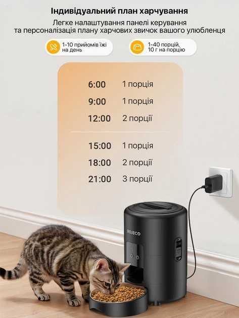 Автоматична Wi-Fi годівниця ROJECO 2L для котів і собак