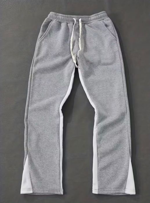 Męskie jasnoszare dresowe joggery FLARED Flare fit