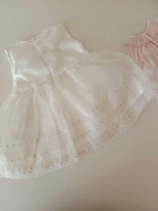 68cm 92cm 0-3-6mies zestaw sukienki biała białe sukienka na chrzest