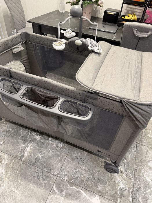 Манеж-ліжко Kinderkraft Joy 2 Grey з аксесуарами