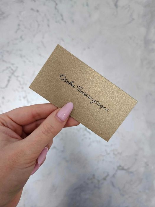 Winietki perłowe metalizowane złote stare złoto usadzenie gości wesele