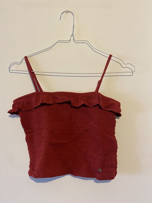 Crop top cor de tijolo