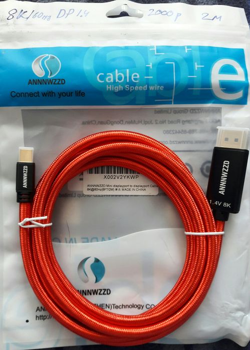 MiniDP to DP v.1.4 8K 2м Кабель miniDP ( Thuderbolt ) to DP: 500 грн ...
