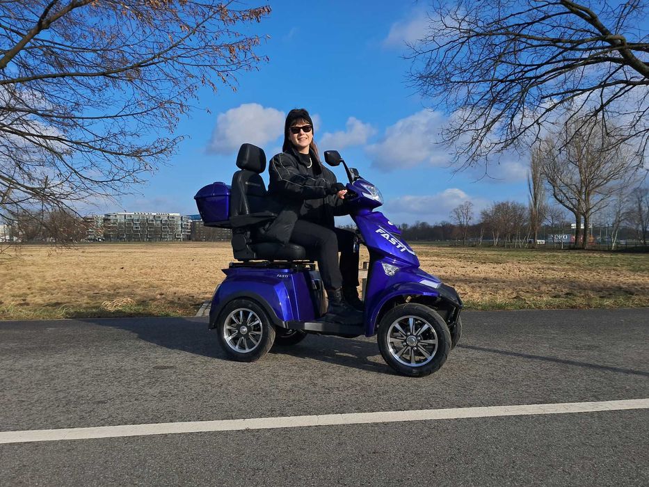 Fasti 4 Max: Elektryczny skuter czterokołowy bateria + uchwyt na kule